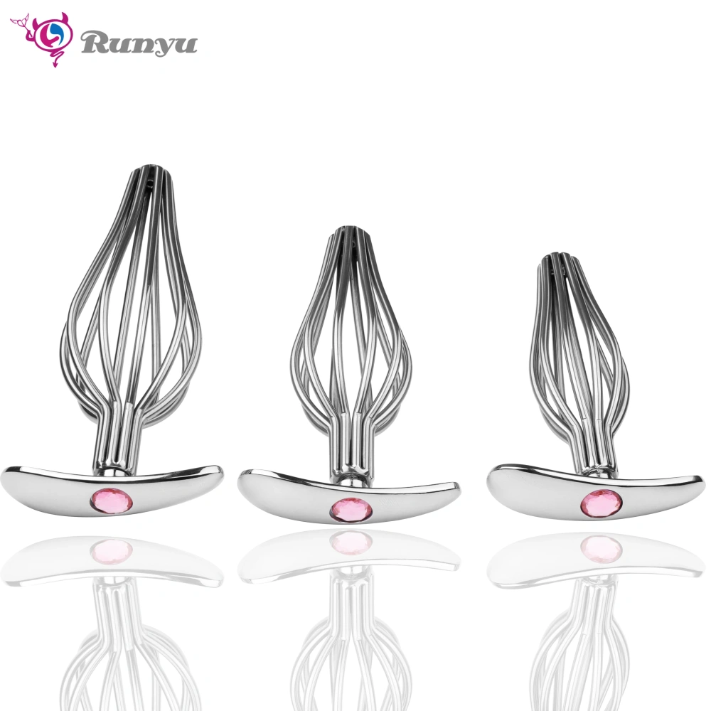 Set of 3 Sizes Stainless Steel Bottom Metal Anal Plug Sex Toys for Adults Fun Butt Plug for Men and Women Adult Fun
