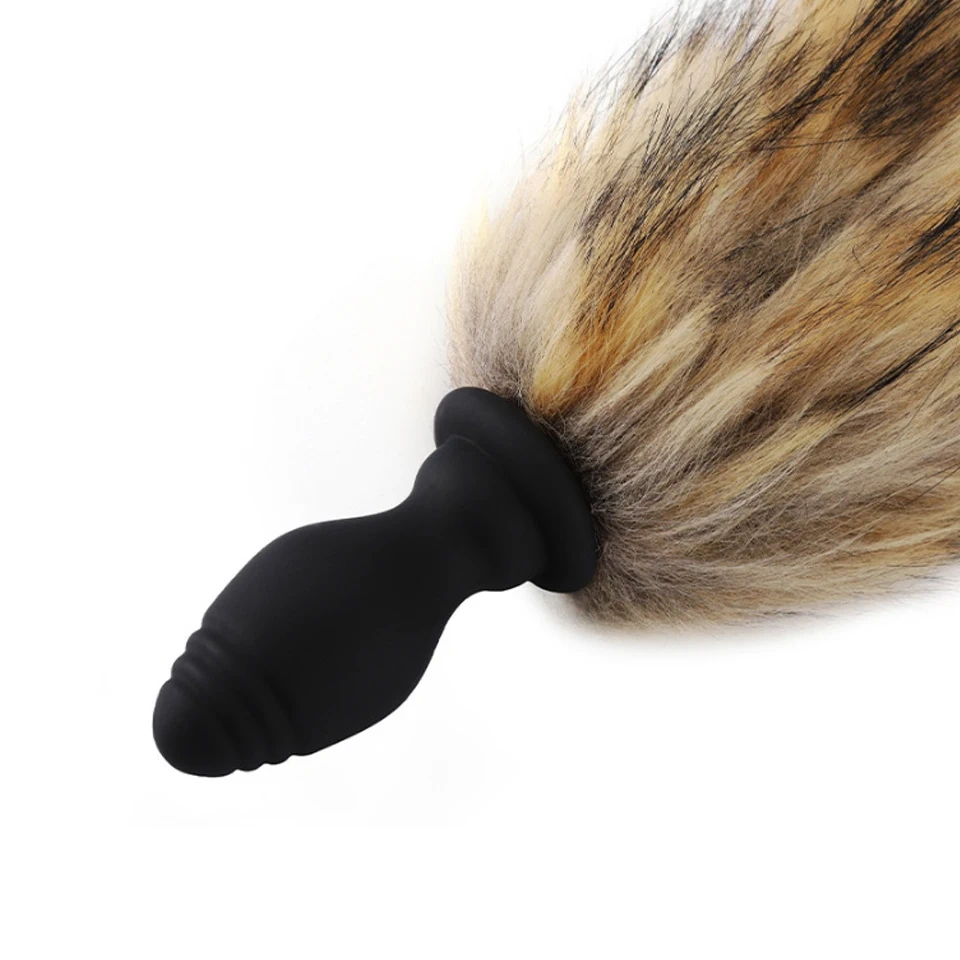 Remote Control Electric Butt Plug with Long Fox Tail Anal Toys for Cosplay Role Sex Toys for Women Made of Silicone