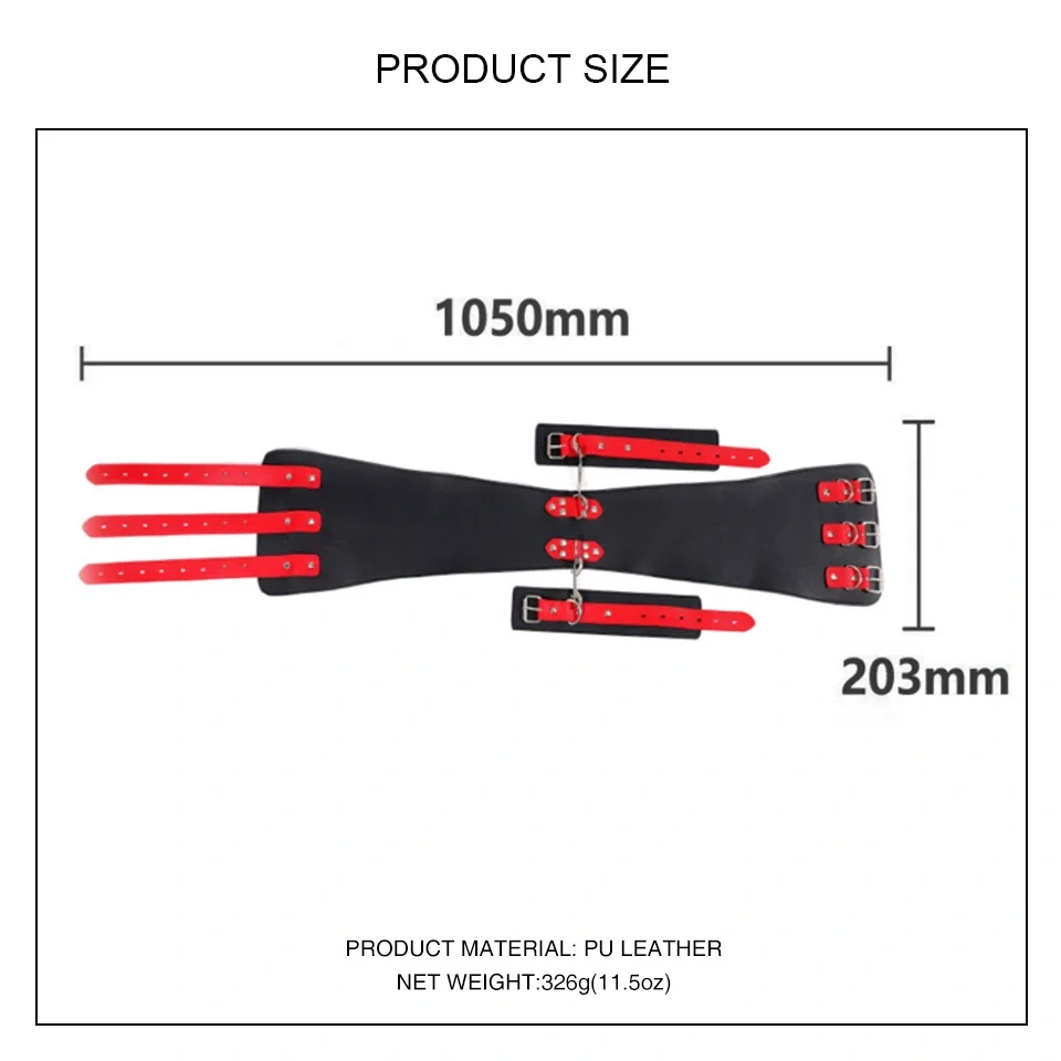 Black-Red PU Leather Bondage Kit with Handcuffs Waist Restraint Sex Toys for Adults for Women Juguetes Sexuales