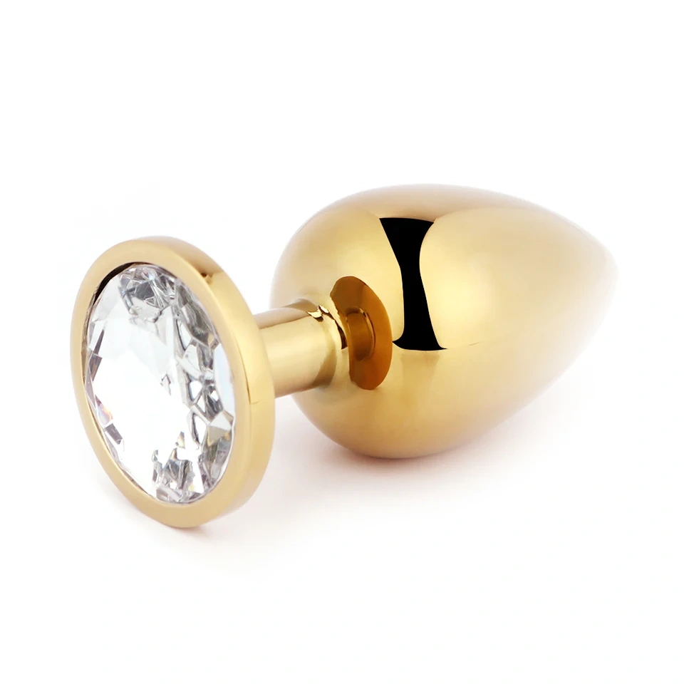 Golden Jewel Anal Plug Aluminum Alloy Sex Toy for Men and Women Used in Sex Games Butt Plug