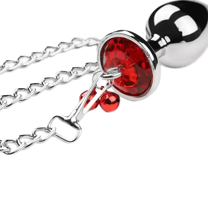Bells Adult Toys Metal Alloy Anal Plug with Leash Sex Toys for Men and Women Juguetes Sexuales
