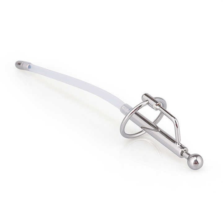 Stainless Steel PE Hollow Penis Plug Urethral Sound Sex Toys with Glans Ring for Men BDSM Type
