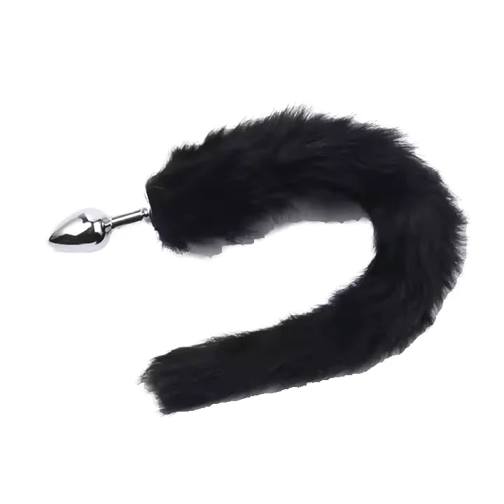 Anal Massager Toys for Women Long Fox Tail with Faux Fur Cosplay Role Play Metal Butt Plug Juguetes Sexuales Anal