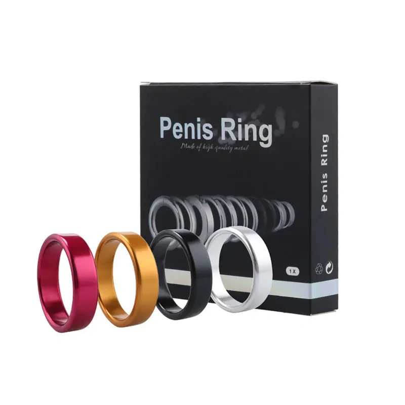 Colorful Silicone Penis Ring Toy Aluminum Alloy Male Sex Toys for Men Ejaculation Delay Cock Ring Juguetes Sexuales