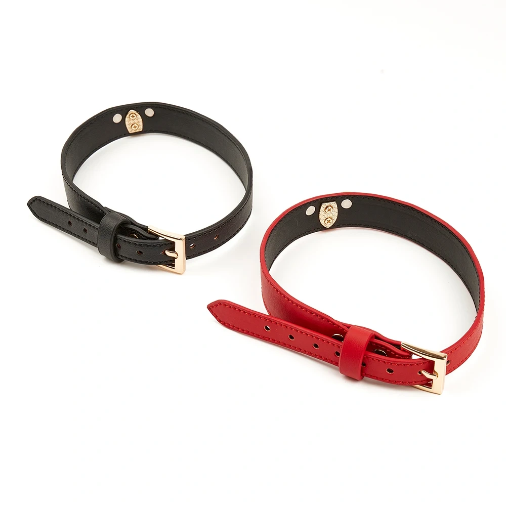 Bondage Gear Real Leather Collar Black Red BDSM Kits Adult Sex Toys for Women Juguetes Sexuales Color Box Packing