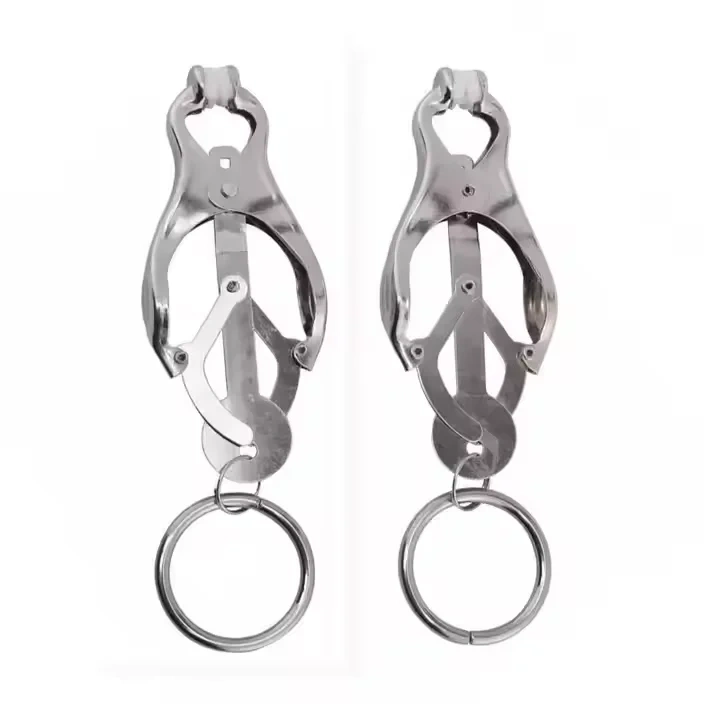 Women's BDSM Metal Nipple Clamps Bell-Decorated Bondage Gear Sex Toys for SM Play