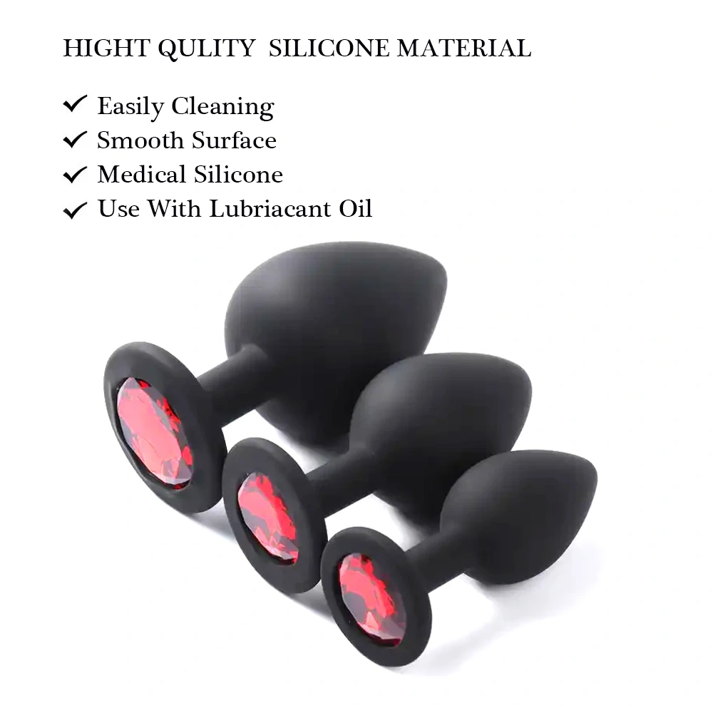 Silicone Butt Plug Anal Toys for Women Jewel Black Red Pink Rosy Small Medium Colors Sex Juguetes Sexuales