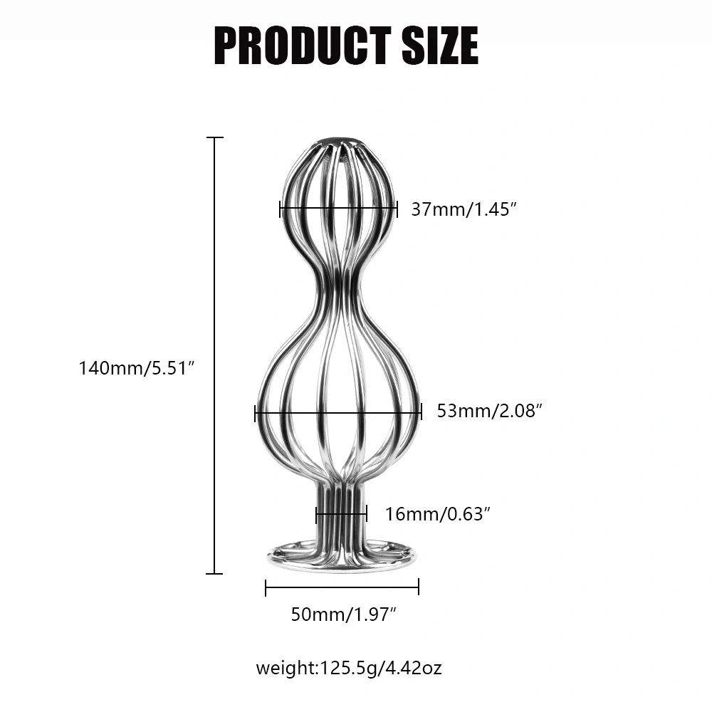 Double Ball Stainless Steel Anal Toys Round Base Hollow Butt Plug Set Adult Sex Toys Made of Durable Metal