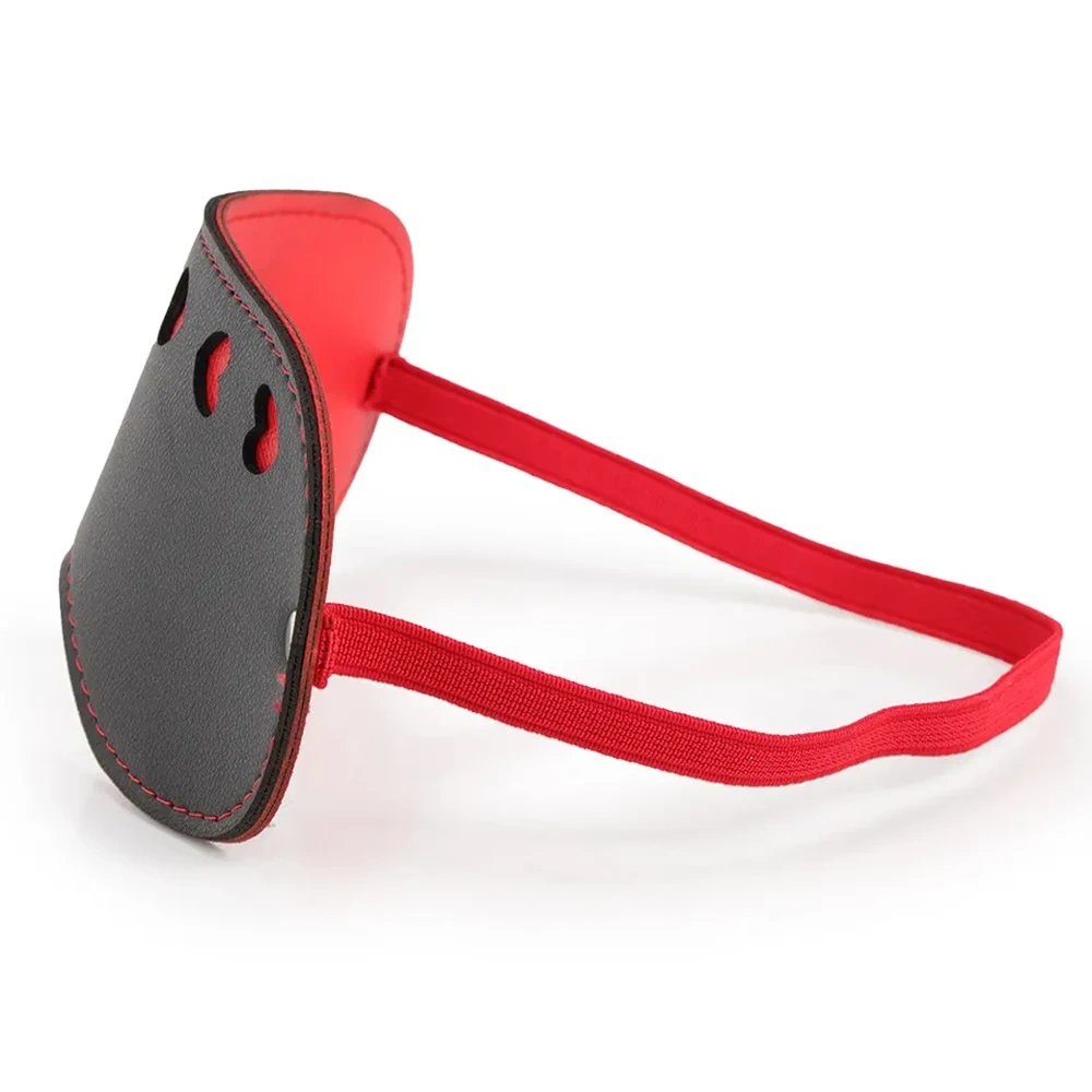 Black and Red Heart Bondage Kits with Artificial Leather BDSM Gear Adult Mask for Women Cosplay Sex Toys