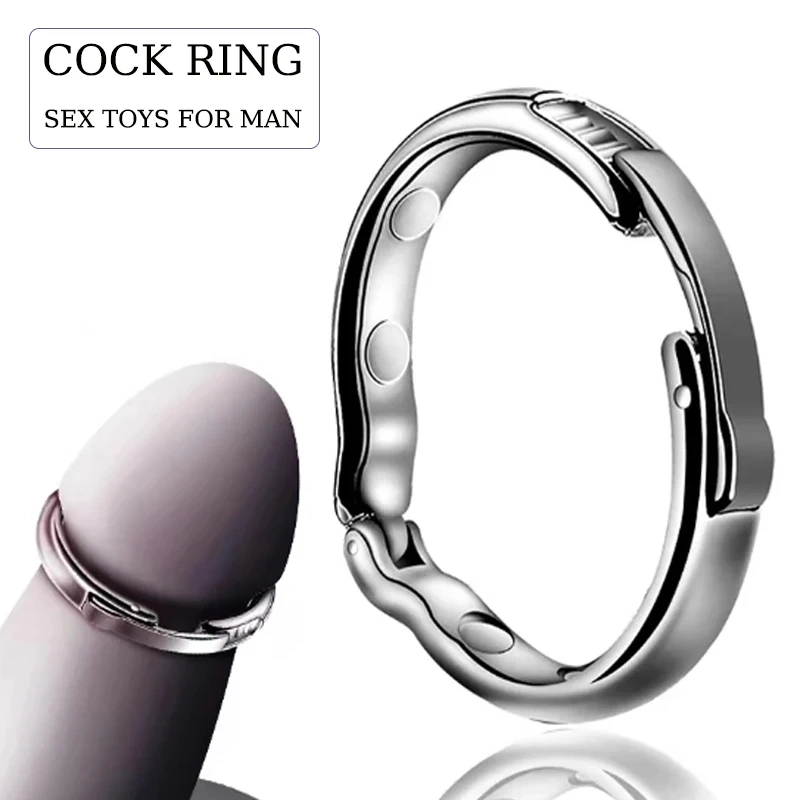 Anal Stimulation Metal Piercing Cock Ring Vibrating Sexual Toy for Men Silicone Material Juguetes Sexuales Male Penis Toys