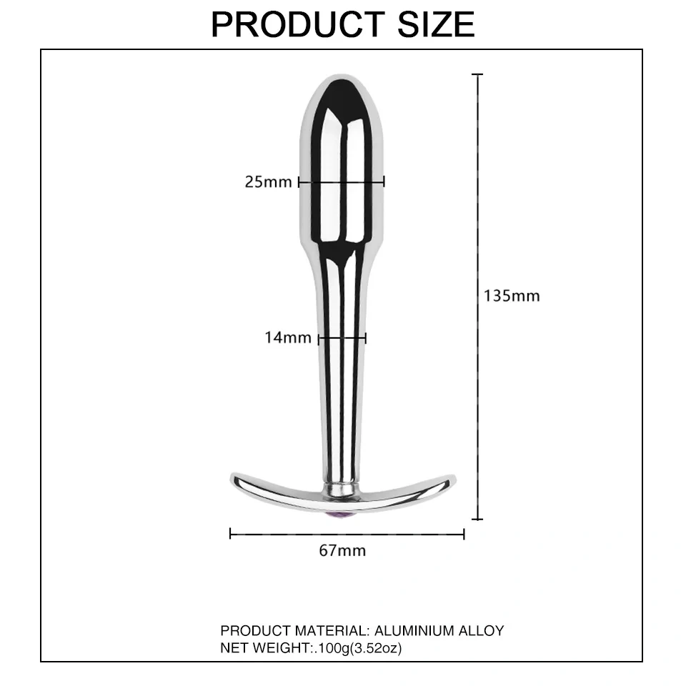 Bullet-Head Metal Sex Anal Plug Anchor-Base Butt Toy for Women Used in Sex Games From Anal Sex Toy Collection