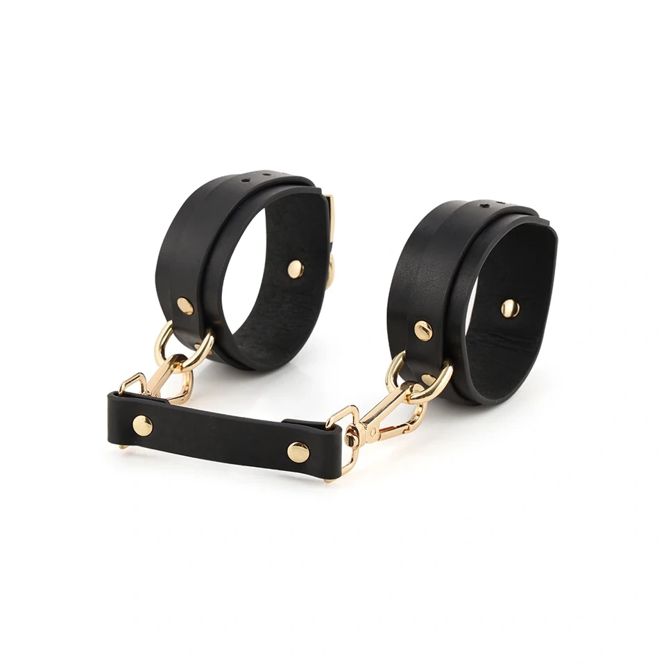 9pcs Real Leather Bondage Gear Set BDSM Harness and Bed Restraints Sex Toy for Men and Women with Carry Bag