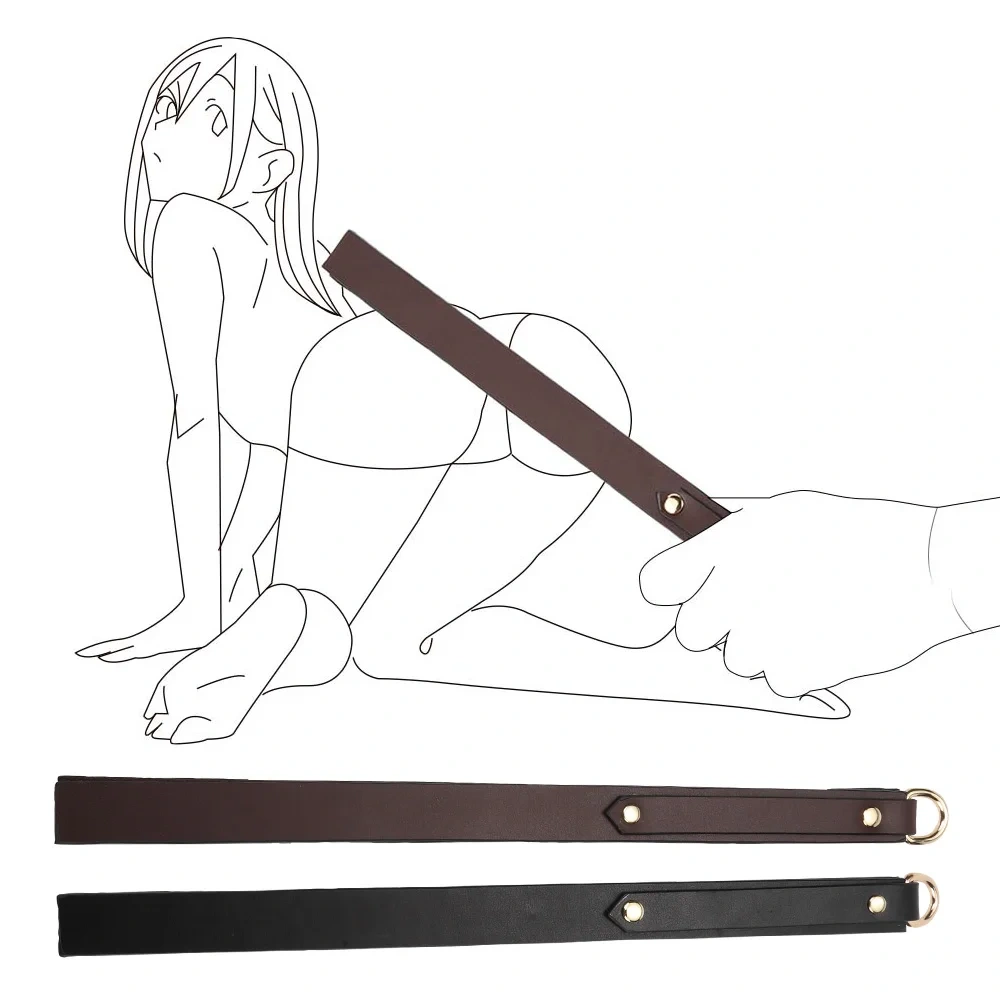 Bondage Gear One Strip Shape PU Leather Paddle Black Bondage Kits with Whip Adult Sex Toys Juguetes Sexuales