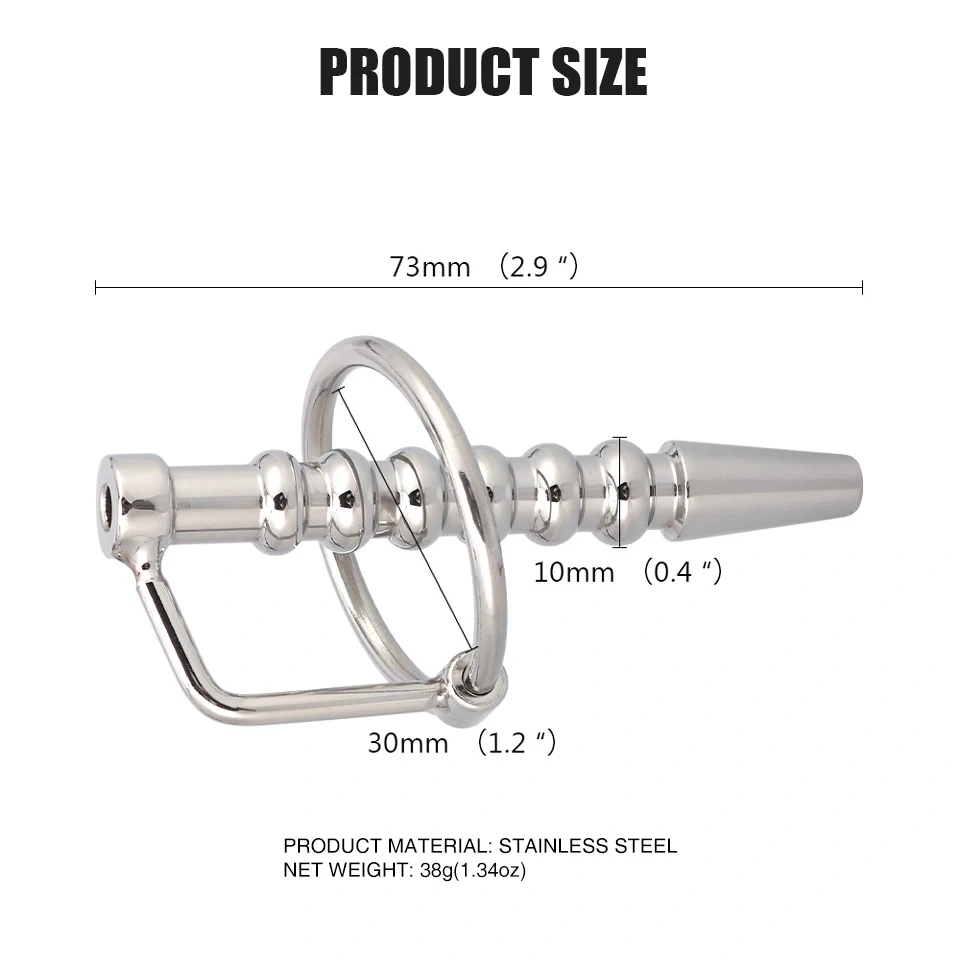 Stainless Steel Urethral Sound Hollow Penis Plug with Ring Man's Sex Toys Premium Quality Penis Toys