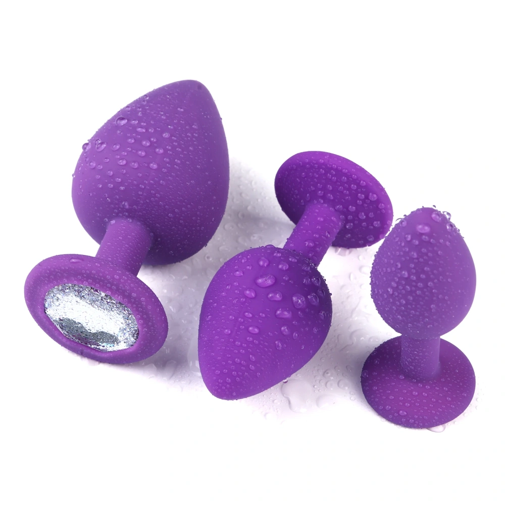 Purple Silicone Anal Plug & Jewel Butt Plug Set Underwater Theme Sex Toys for Women Anal Toys for Women