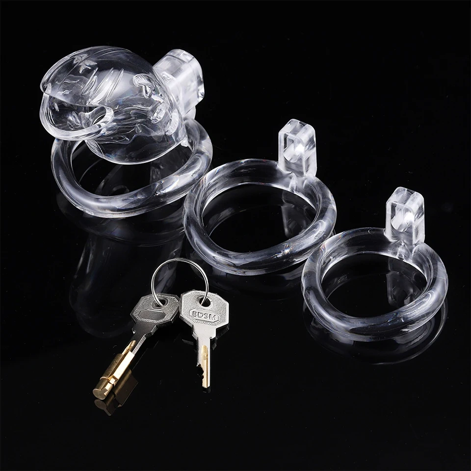 New Model BDSM PC Male Chastity Device Cock Chastity Cage with Magic Lock Penis Lock Cock Ring Sex Toy for Men Juguetes Sexuales