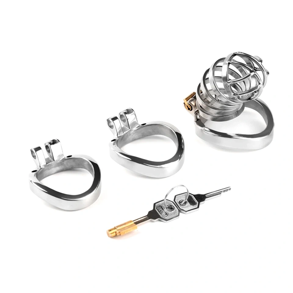 Men's Stainless Steel 5-Ring Chastity Cage BDSM Sex Toys Penis Lock and Metal Chastity Device Juguetes Sexuales