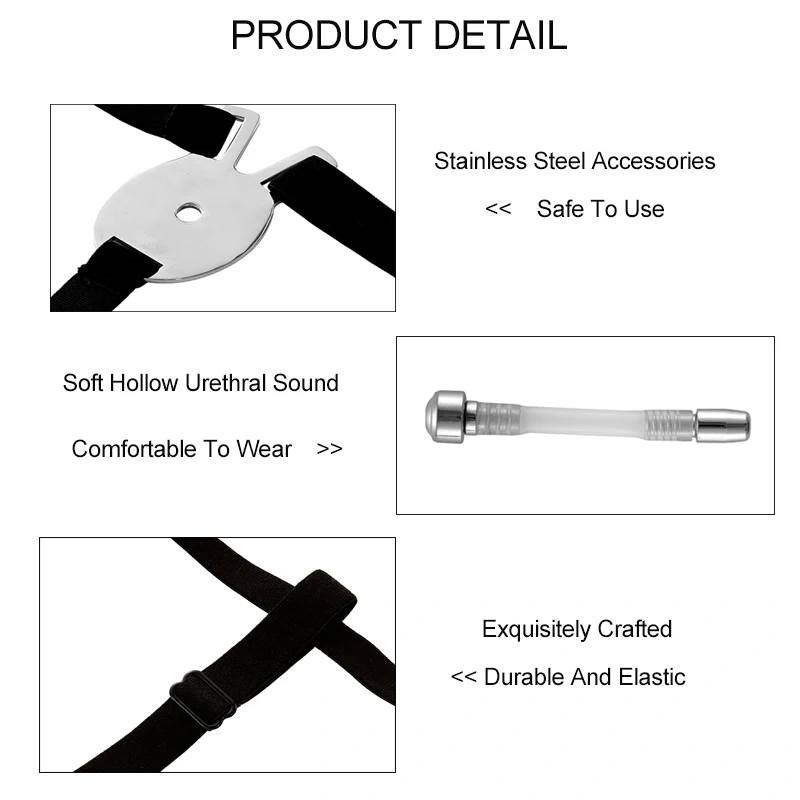 Wearable Stainless Steel and Silicone Adult Sex Bondage Gear Hollow Penis Toys and Juguetes Sexuales for SM Play