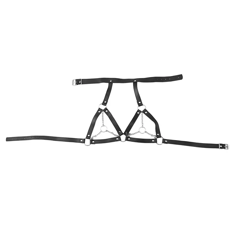 Black PU Leather Bondage Kit for Women BDSM SM Toys Lingerie and Gear Set Sexual Juguetes