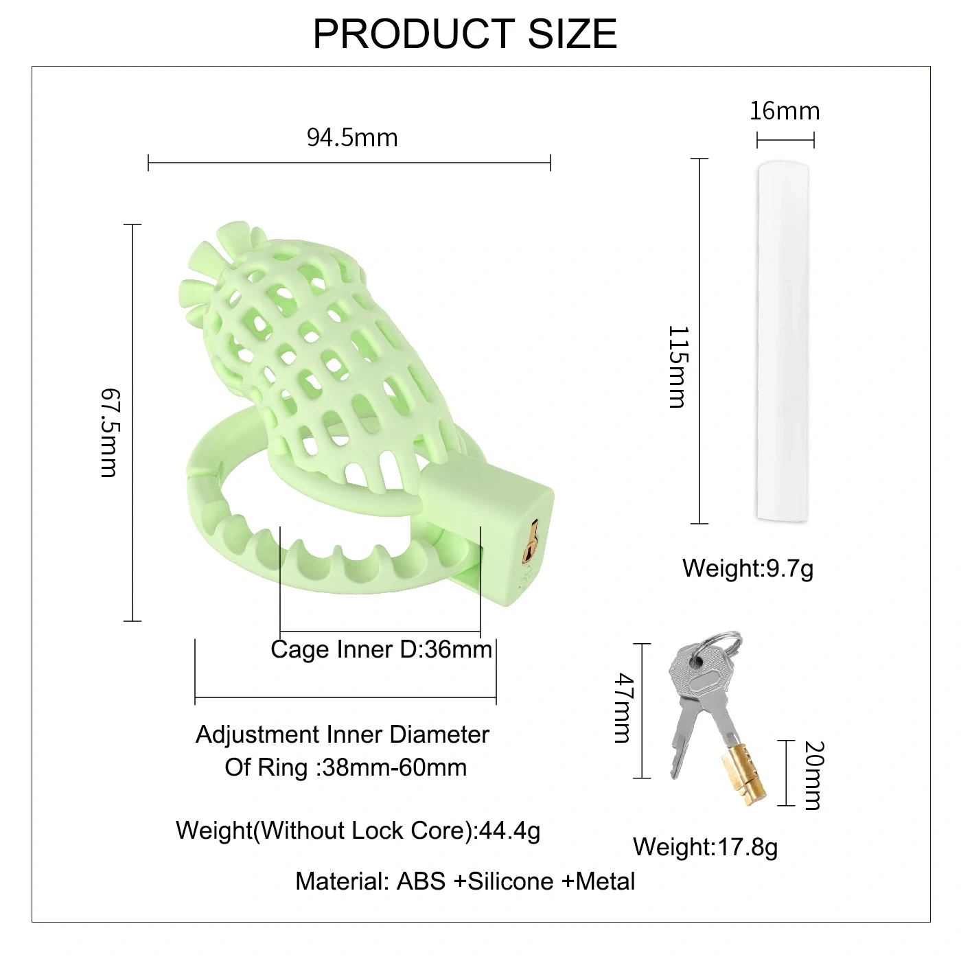 3D Long Grid Cage Chastity Lock Adjustable Ring Size Sex Toys for Men Adult Male Bondage Gear Juguetes Sexuales