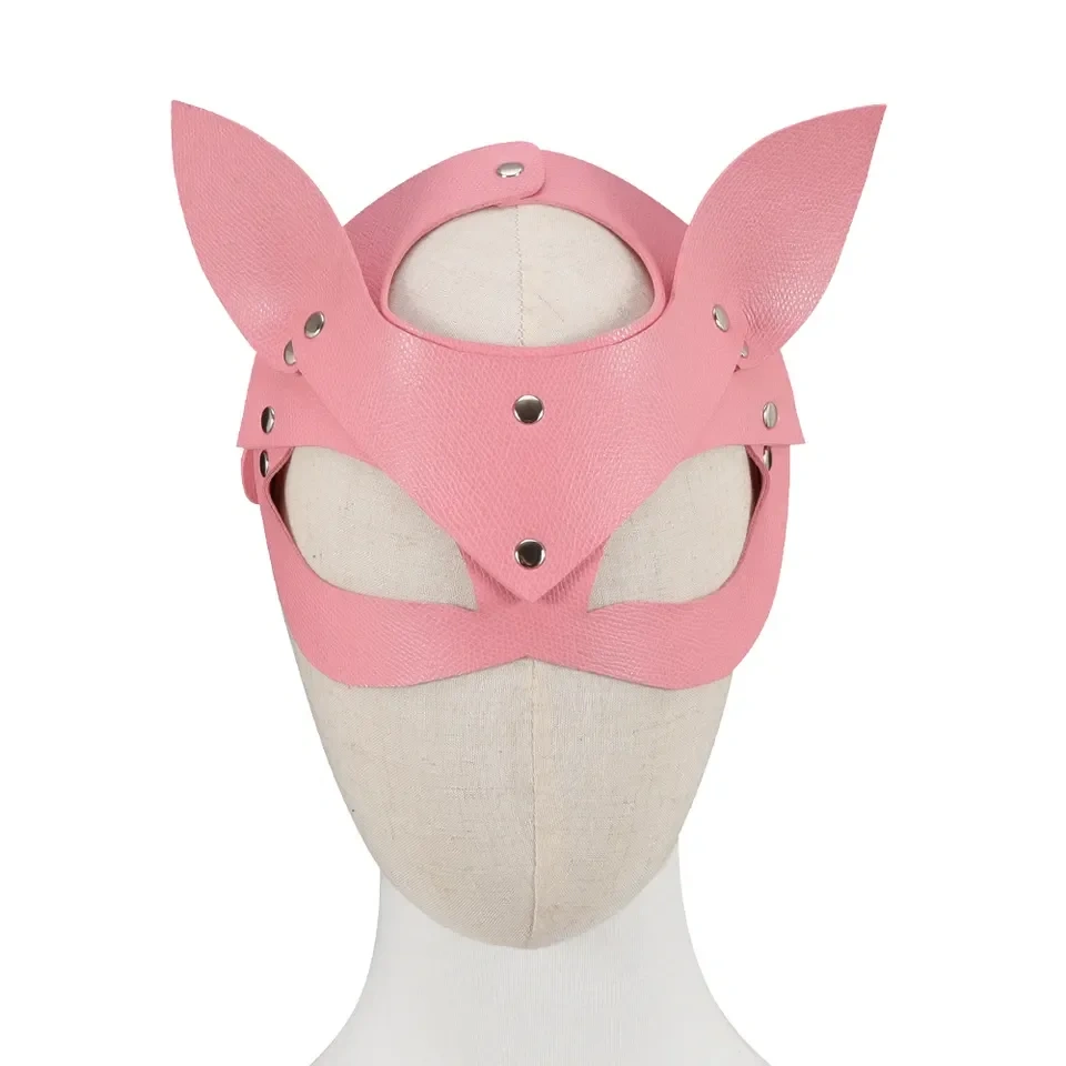 Fox Blindfold Bondage Gear Black Artificial Leather Party Cosplay Sex Harness Kits Adult Juguetes Sexuales for Women and Men
