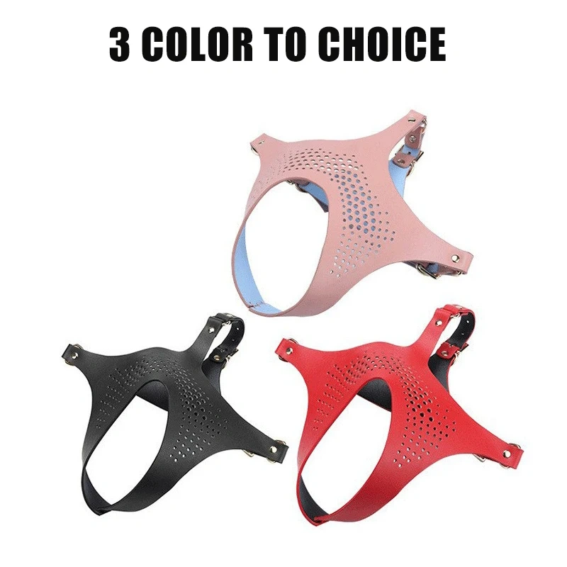Bondage Gear Mysterious Perforated Pu Leather Mask BDSM Kits with Hood Sex Toys for Adult Women