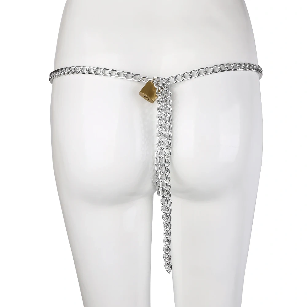 Pear Design Long Chain Zinc Alloy Free Chastity Lock Penis Lock Chastity Cage Sex Toy for Women Bondage Gear