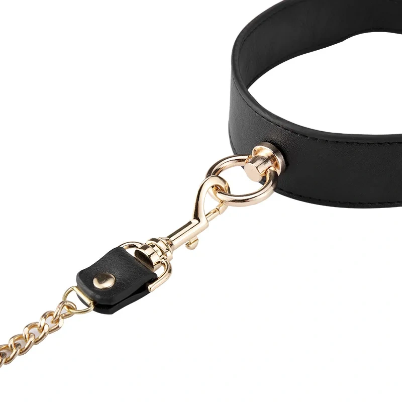 Exquisite O-Ring Collar Bondage Gear PU Leather Sex Toys for Adults Chain Leash Collar Kit with Adult Juguetes Sexuales