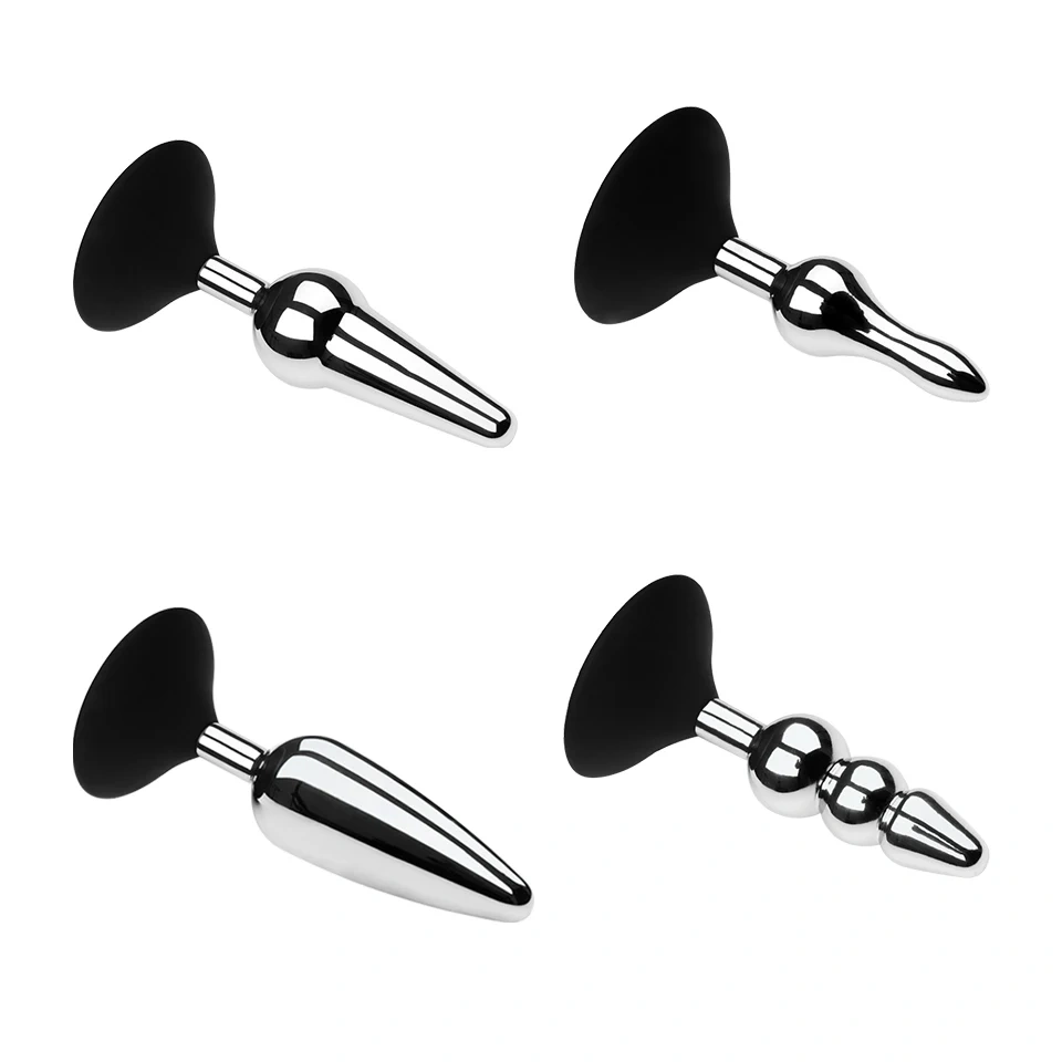 Butt Plug Dildo Anal  Plug with Silicone Ring and Jewel Aluminum Alloy  Anal Toys Sex Toys for Man