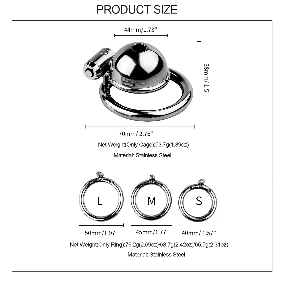 Short Stainless Steel Metal Chastity Cage for Men Male BDSM Sex Toys Penis Lock Chastity Device