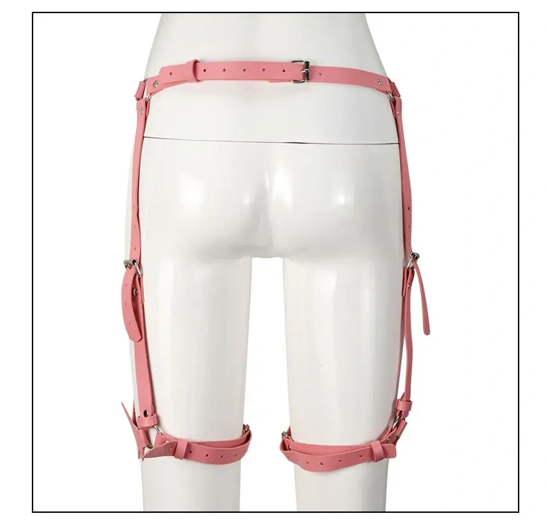 Pink Leather Pants and Bondage Gear Kit Adult Sex Toys for Women BDSM Mask Bondage Set Sex Products