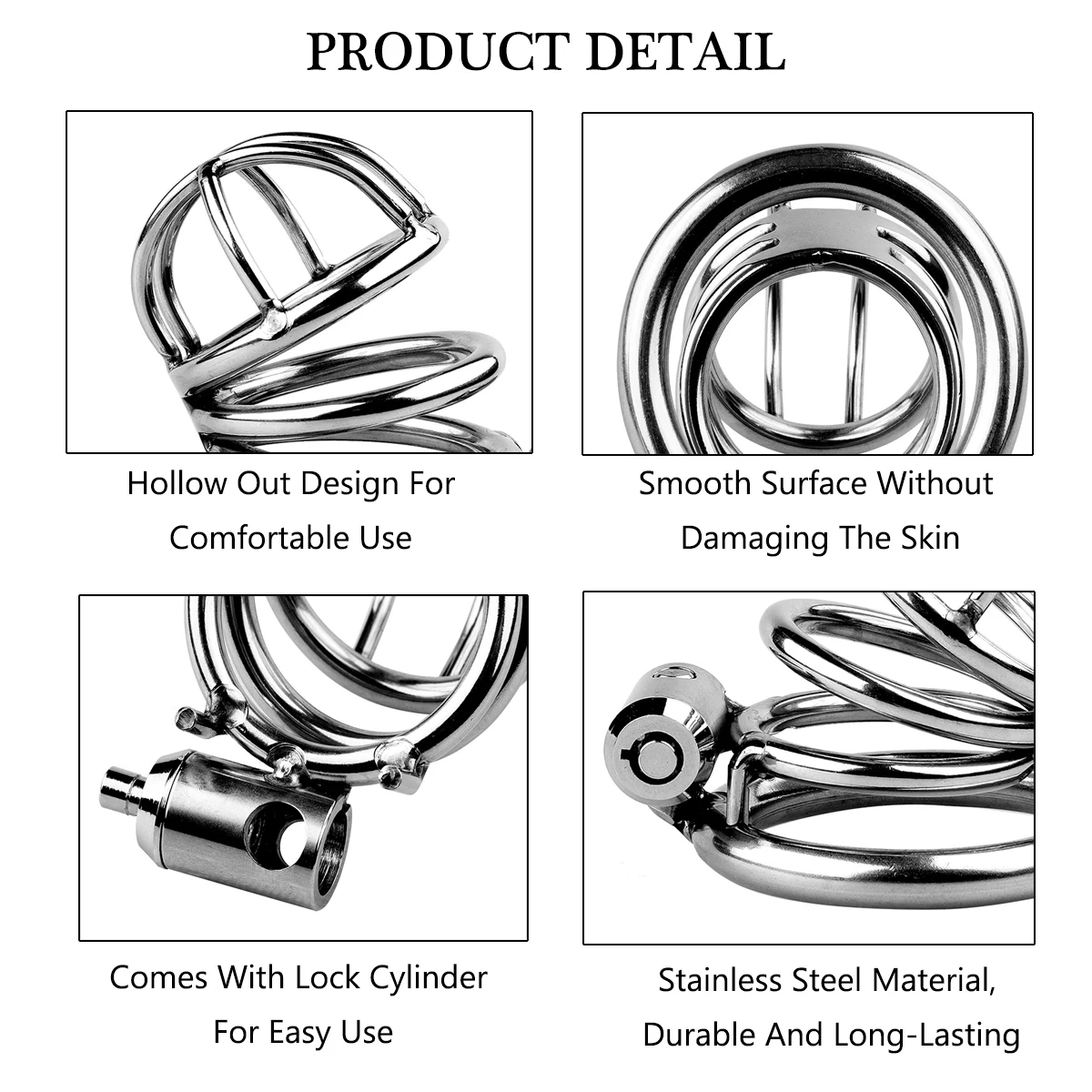 Short Stainless Steel Male Metal Chastity Device Penis Lock BDSM Cock Cage Sex Toys for Men