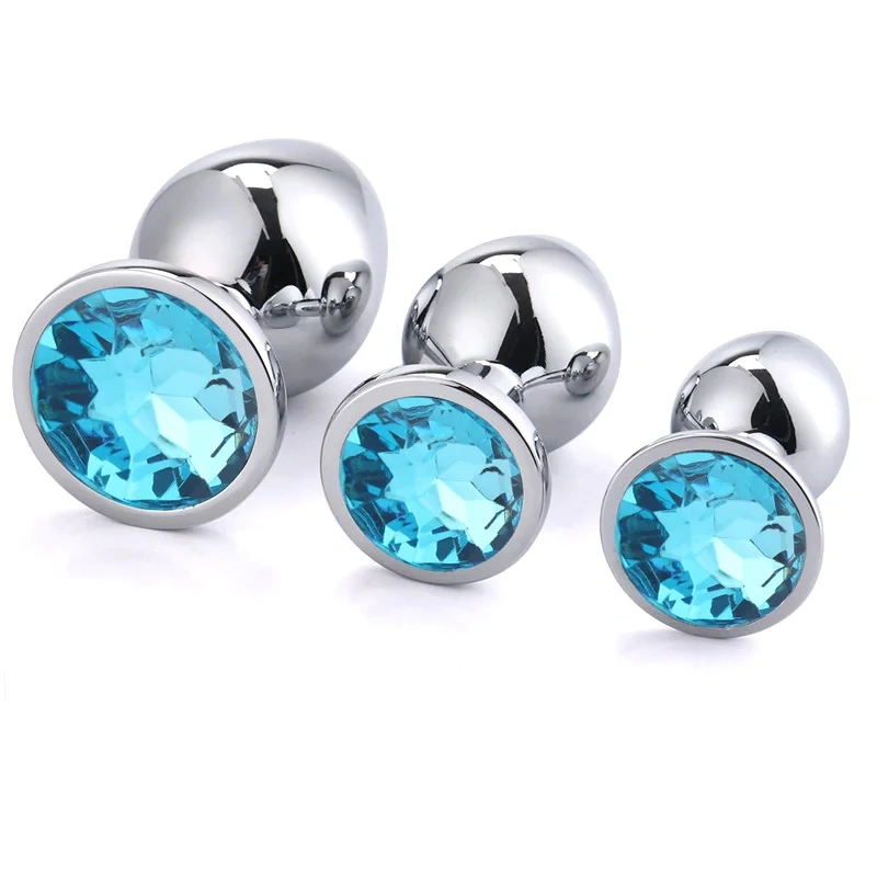 Aluminium Alloy Anal Plug Jewel Color Funy Toys for Adults Red Metal Butt Plug Sex Toys for Women and Men