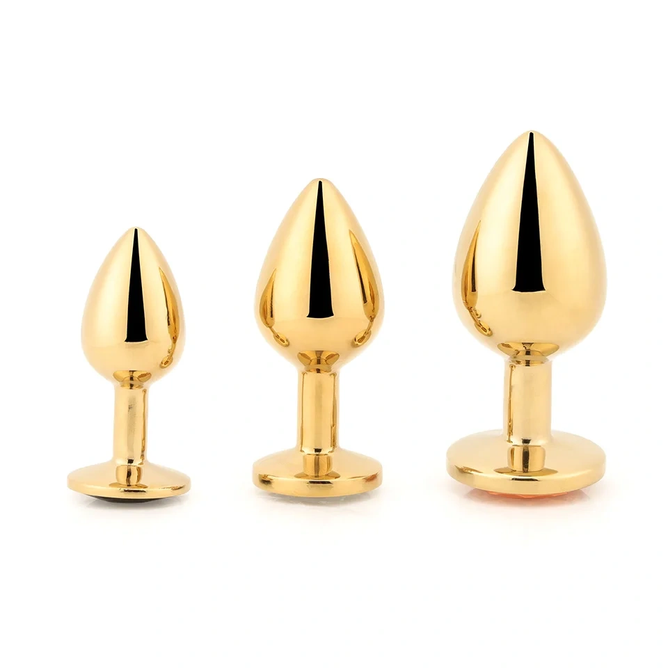 Golden Jewel Anal Plug Aluminum Alloy Sex Toy for Men and Women Used in Sex Games Butt Plug