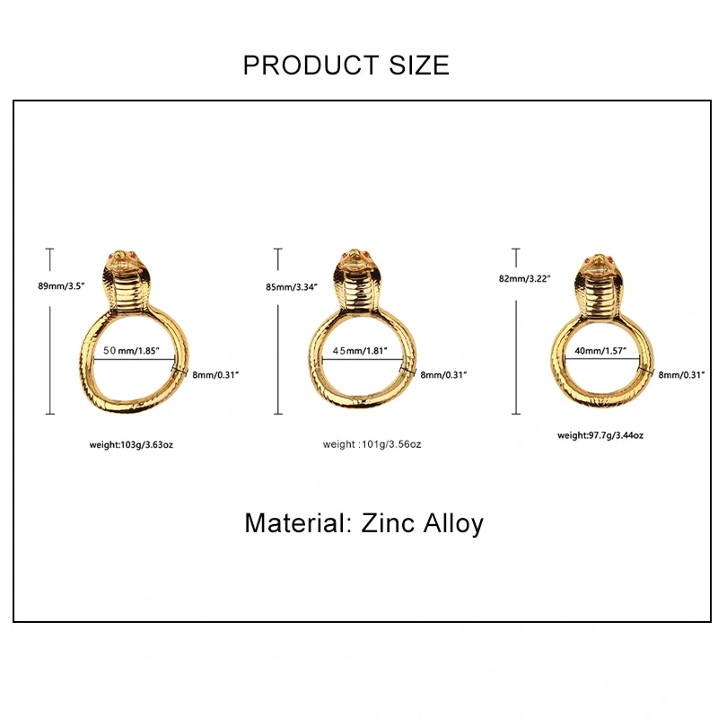 Zinc Alloy King Cobra Cock Ring for Men Gold Color Male Penis Toys Sex Ring for Enhanced Pleasure Male Enhancement Toy