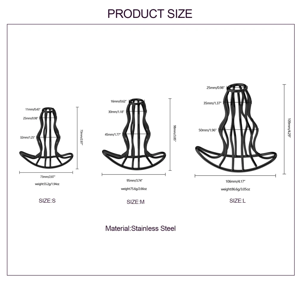 Specially Designed Gourd Hollow Anal Plug Black Metal Stainless Steel Sex Toy for Women and Men