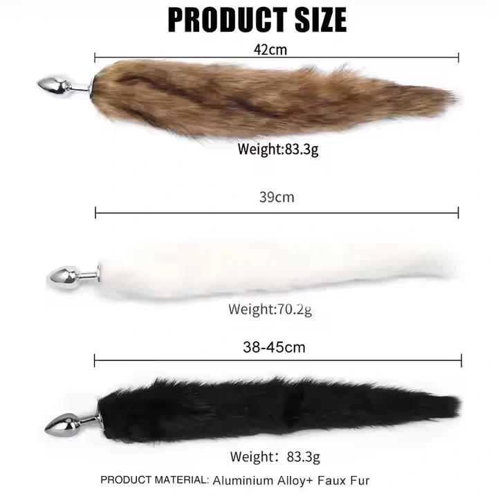 Anal Massager Toys for Women Long Fox Tail with Faux Fur Cosplay Role Play Metal Butt Plug Juguetes Sexuales Anal