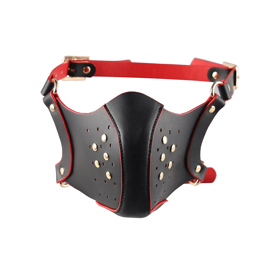 Adjustable Leather Belt Pet Play Hood Puppy Play Muzzle Sex Toys Mouth Restraint Kit Bondage Gear Kits Premium Quality Pet