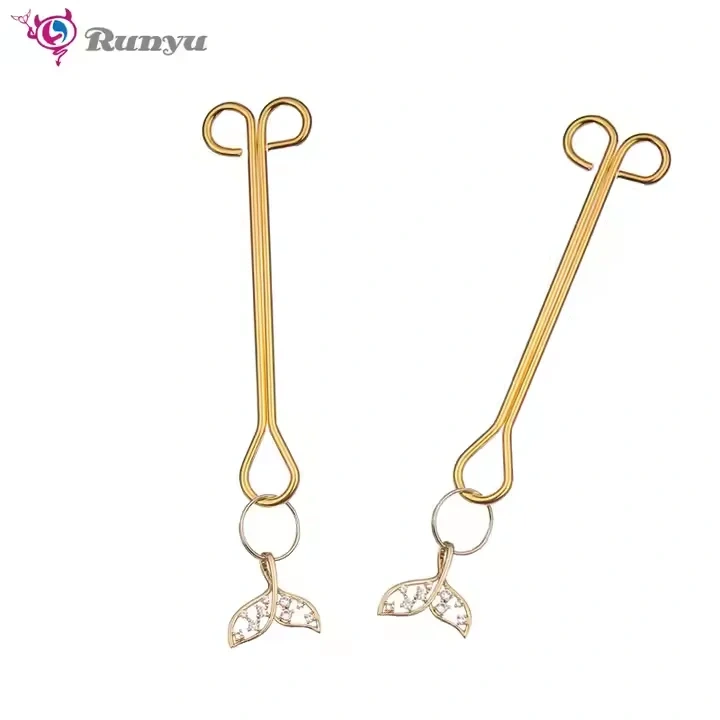 Wholesale Adult BDSM Bondage Gear Leather Nipple & Clit Clamps Sex Toys for Women