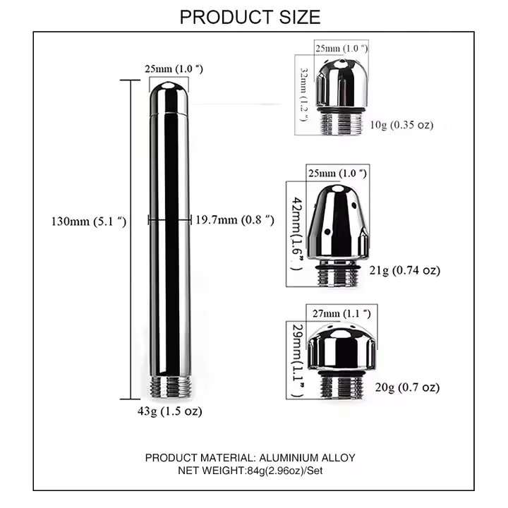 Stainless Steel Anal Toys Shower Enema Kit Metal Plug Nozzle and Vaginal Douche Adult Sex Toys Juguetes Sexuales