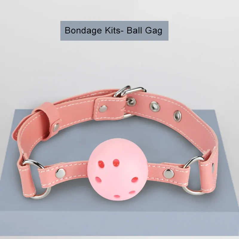 Black Bondage Gear PU Leather Set with Fluff 8pcs Pink Bed Restraints Sex Toys for Women BDSM Products Juguetes Sexuales
