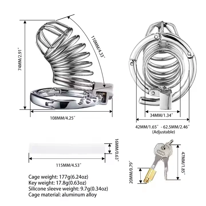 Adjustable Adult Male Chastity Lock Cage Serpentine Shaped Sex Toys BDSM Gear BDSM SM Bondage Gear for Men
