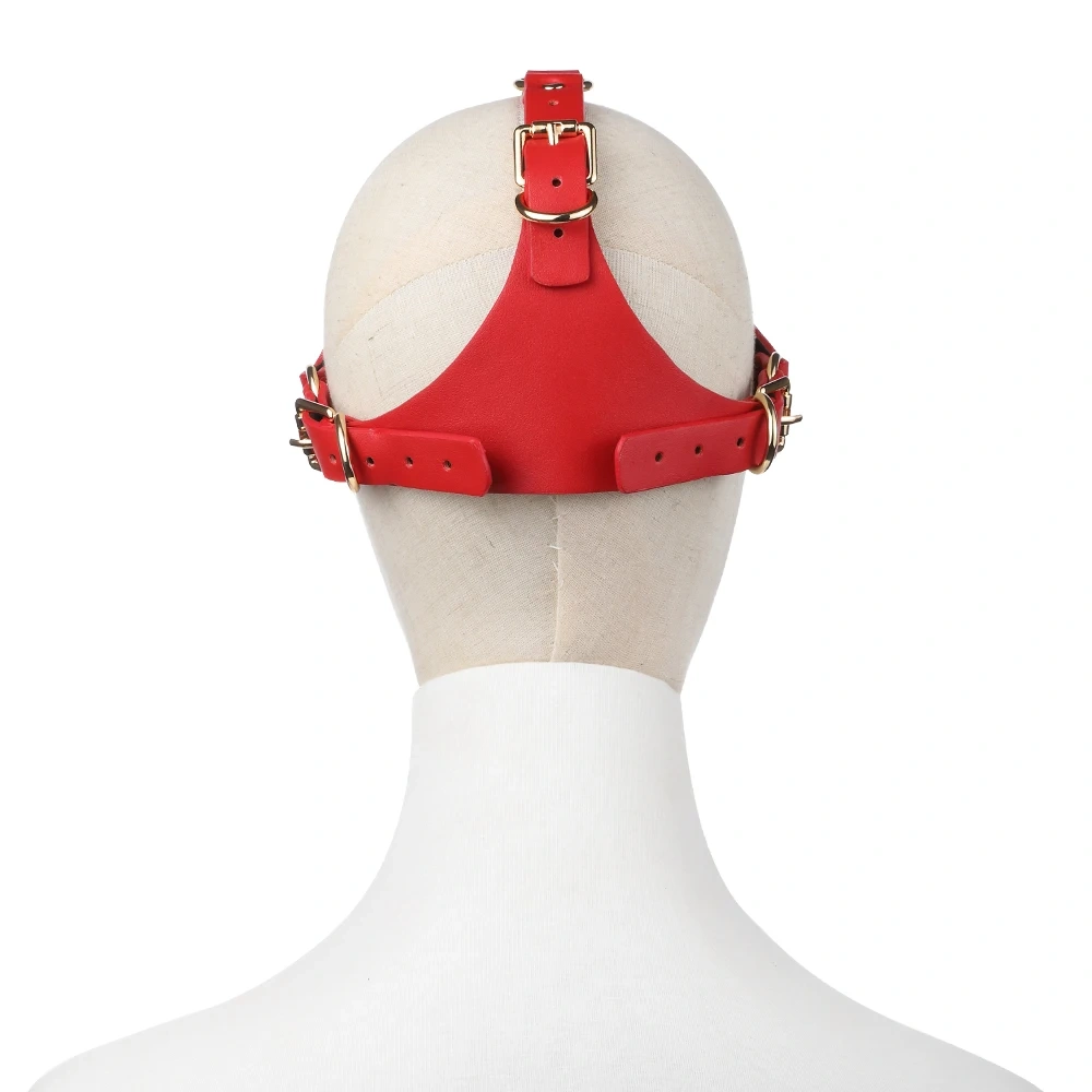 Bondage Gear Mysterious Perforated Pu Leather Mask BDSM Kits with Hood Sex Toys for Adult Women