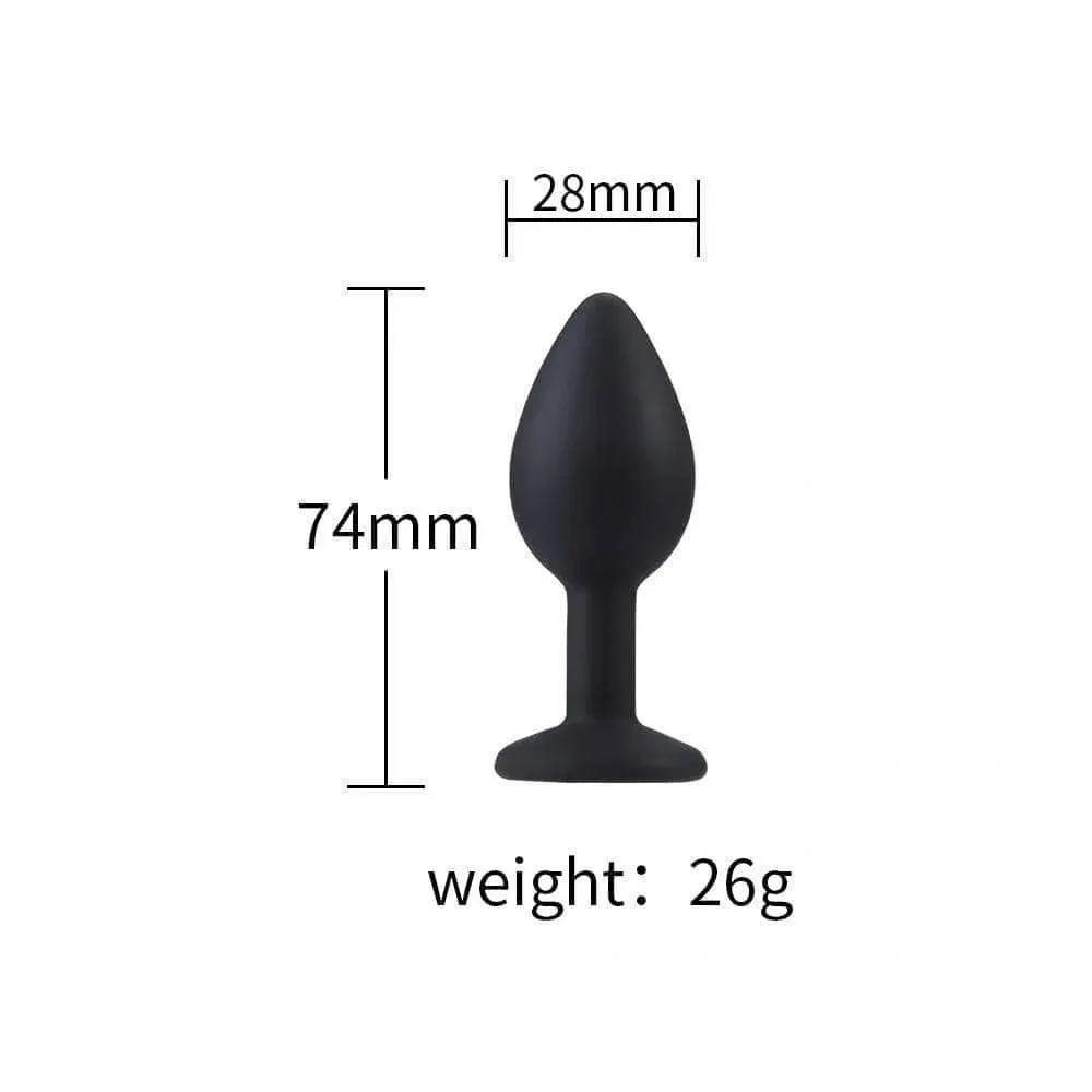 Silicone Gem Butt Plug and Sex Lubricant Black Anal Play Penus Toys for Women Juguetes Sexuales