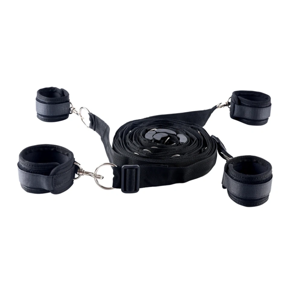 Black Variety Bondage Gear Bed Restraint & Fetish Chastity Belt Adult Sex Toys Kit Juguetes Sexuales Adultos