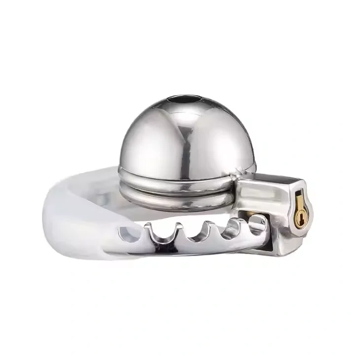 Adjustable Adult Men's Round Cage Chastity Lock BDSM Cock Ring
