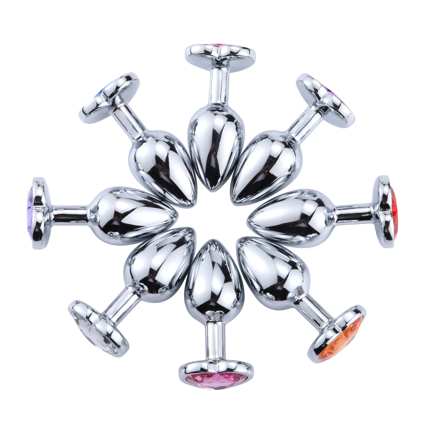 Fun Metal Heart Base Anal Plug S-Size Heart Jewel Butt Plug Adult Sex Toys for Women and Men Juguetes Sexuales