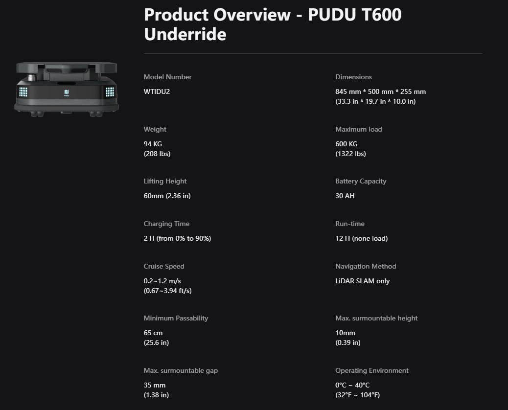 PUDU T600 (Industrial Delivery Robot)