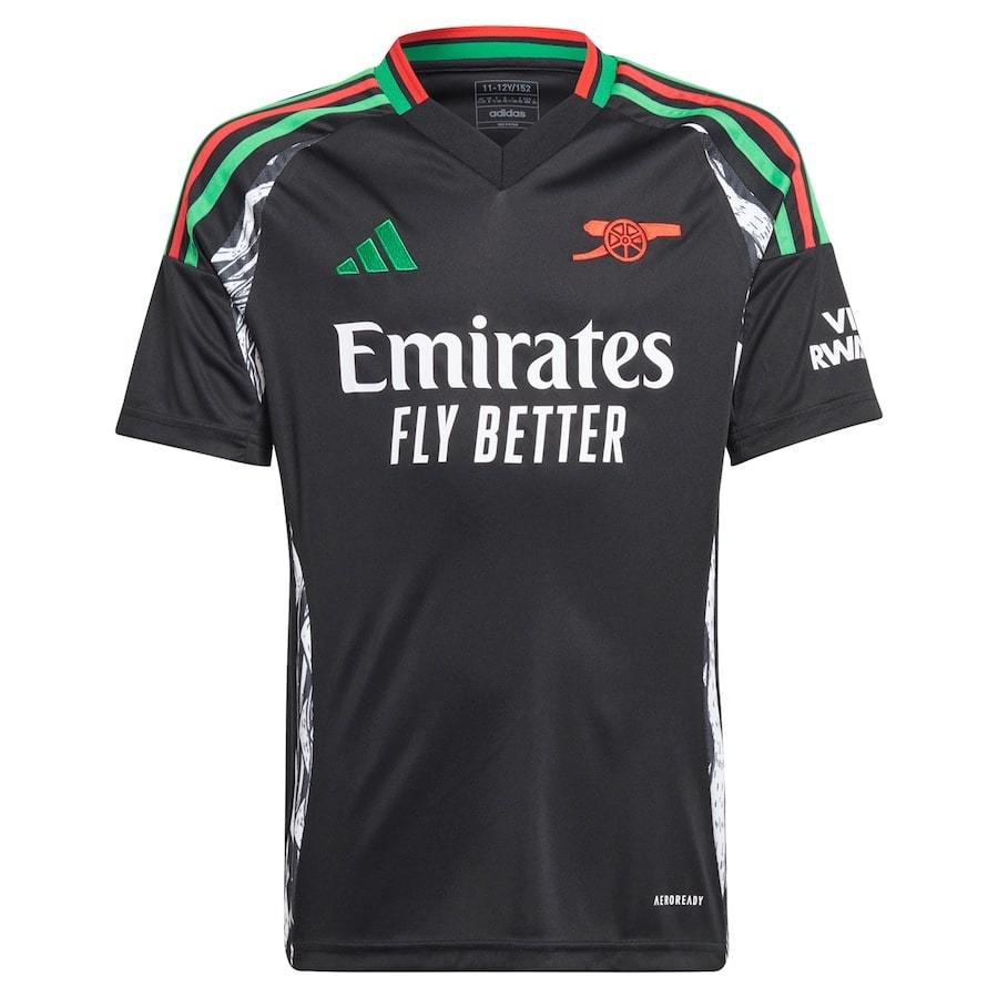 Arsenal 2024 2025 Away Kids Kit Jersey Saliba