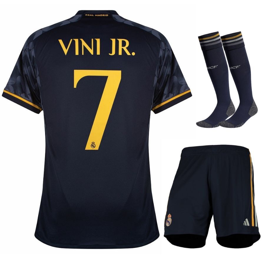 Real Madrid Away Kids' Kit Jersey 2023 2024 Vini Jr